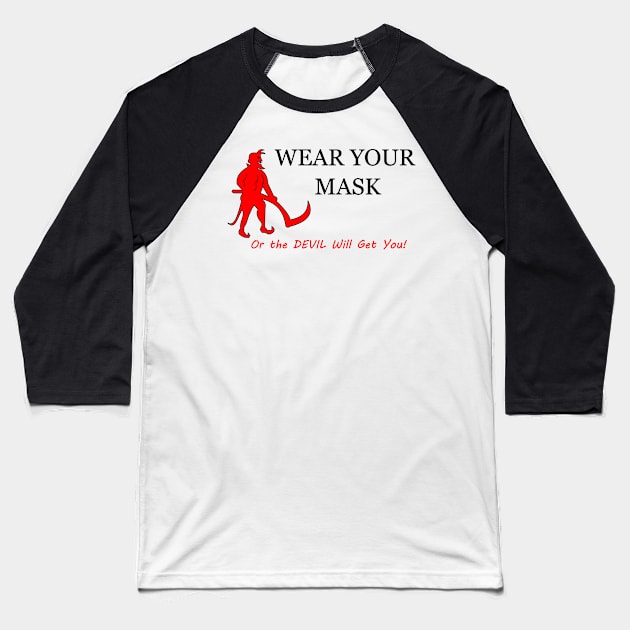 The "Go To Church" Devil Baseball T-Shirt by BHDesigns